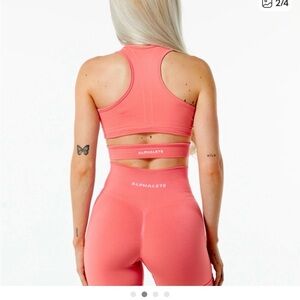 Alphalete Set! Stratus Bra and Amplify Shorts in Pixel Pink Size XS